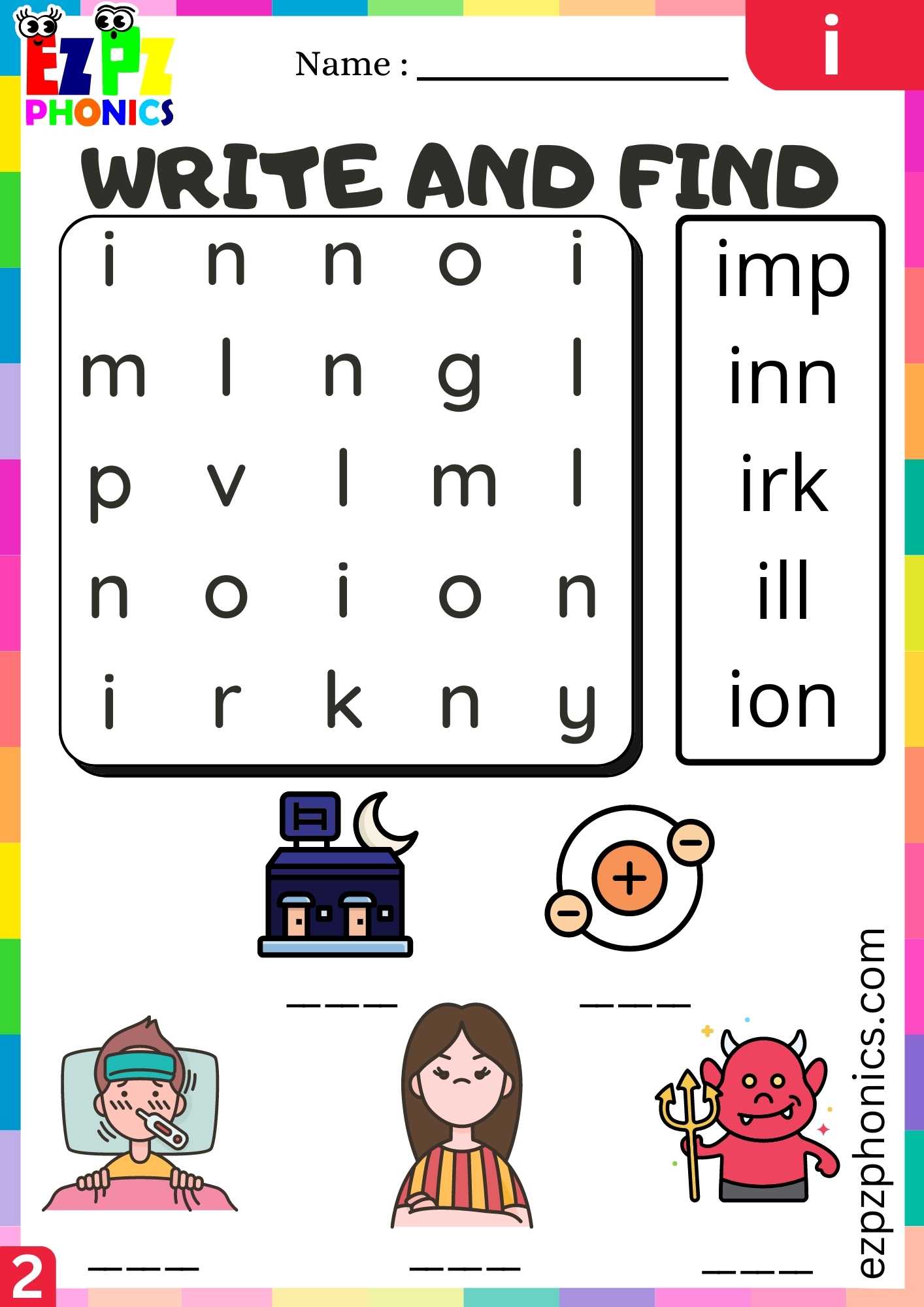 Group2 Letter I Write And Find Beginning Sounds Worksheet